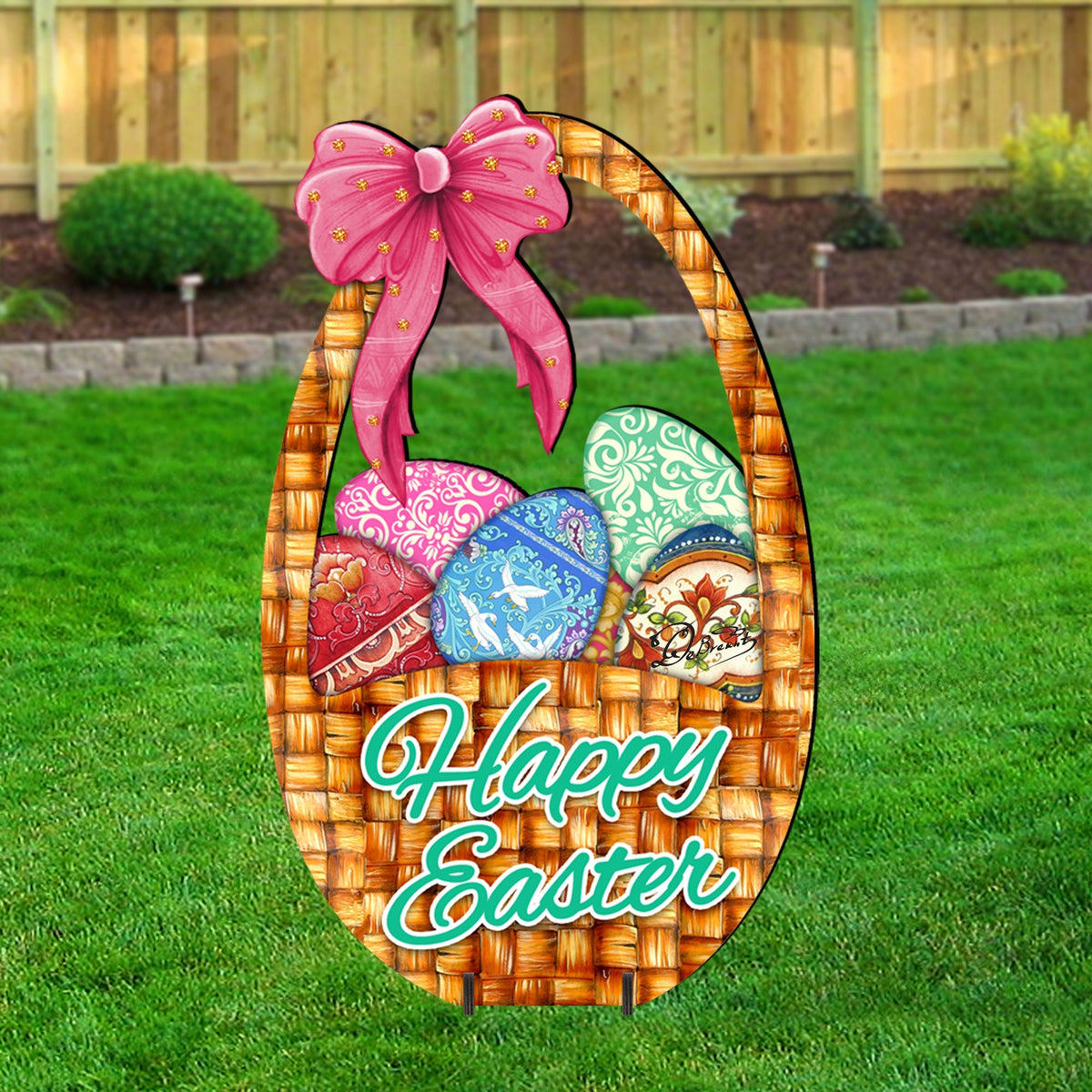 Easter Basket Outdoor Scene  by G. DeBrekht - Easter Spring Decor - 8185309F