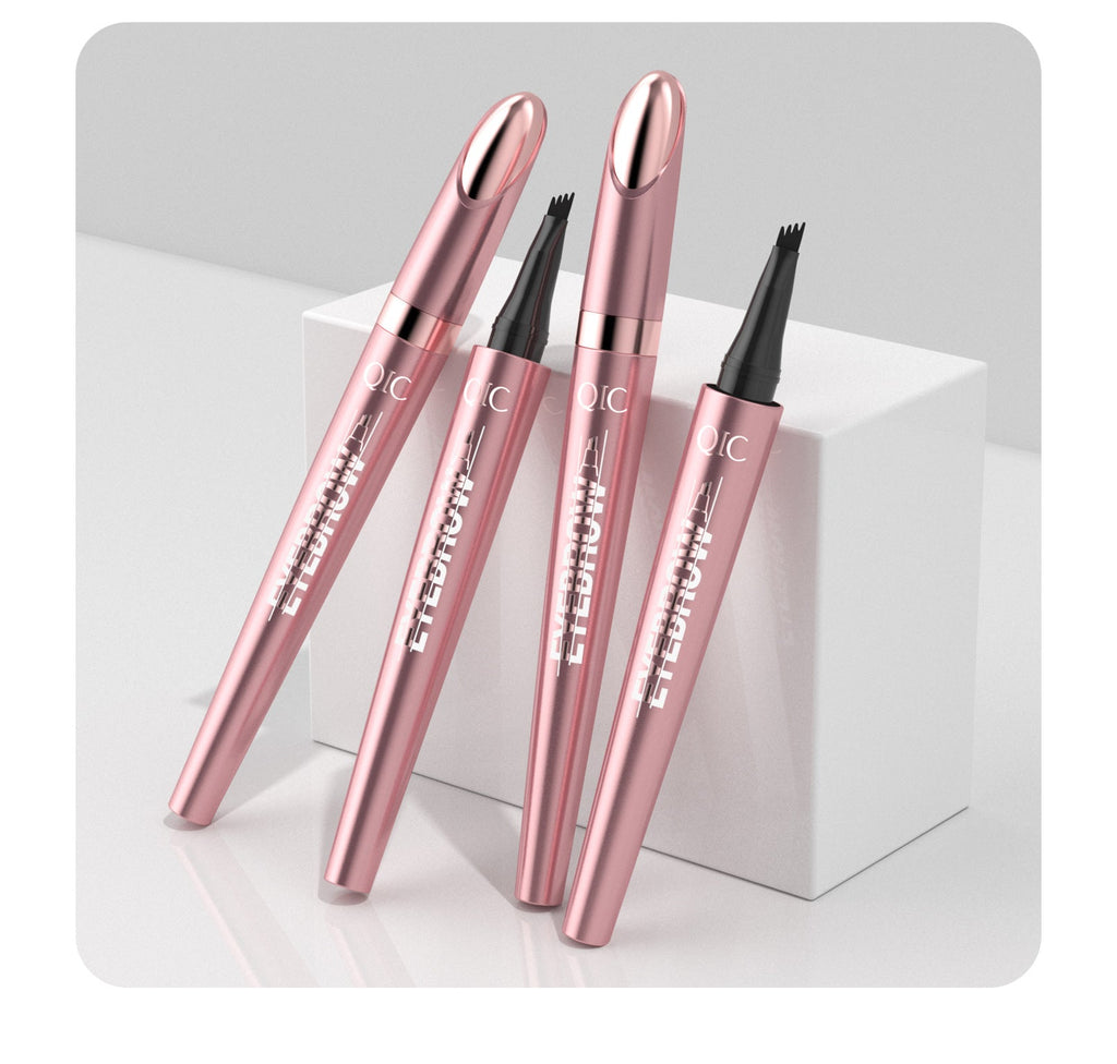 Waterproof 4-Fork Liquid Eyebrow Pencil — No Smudge, 6 Shades + Sets
