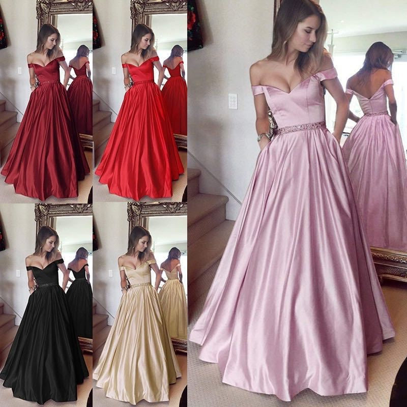 Women's Solid Color Elegant Party Maxi Dress