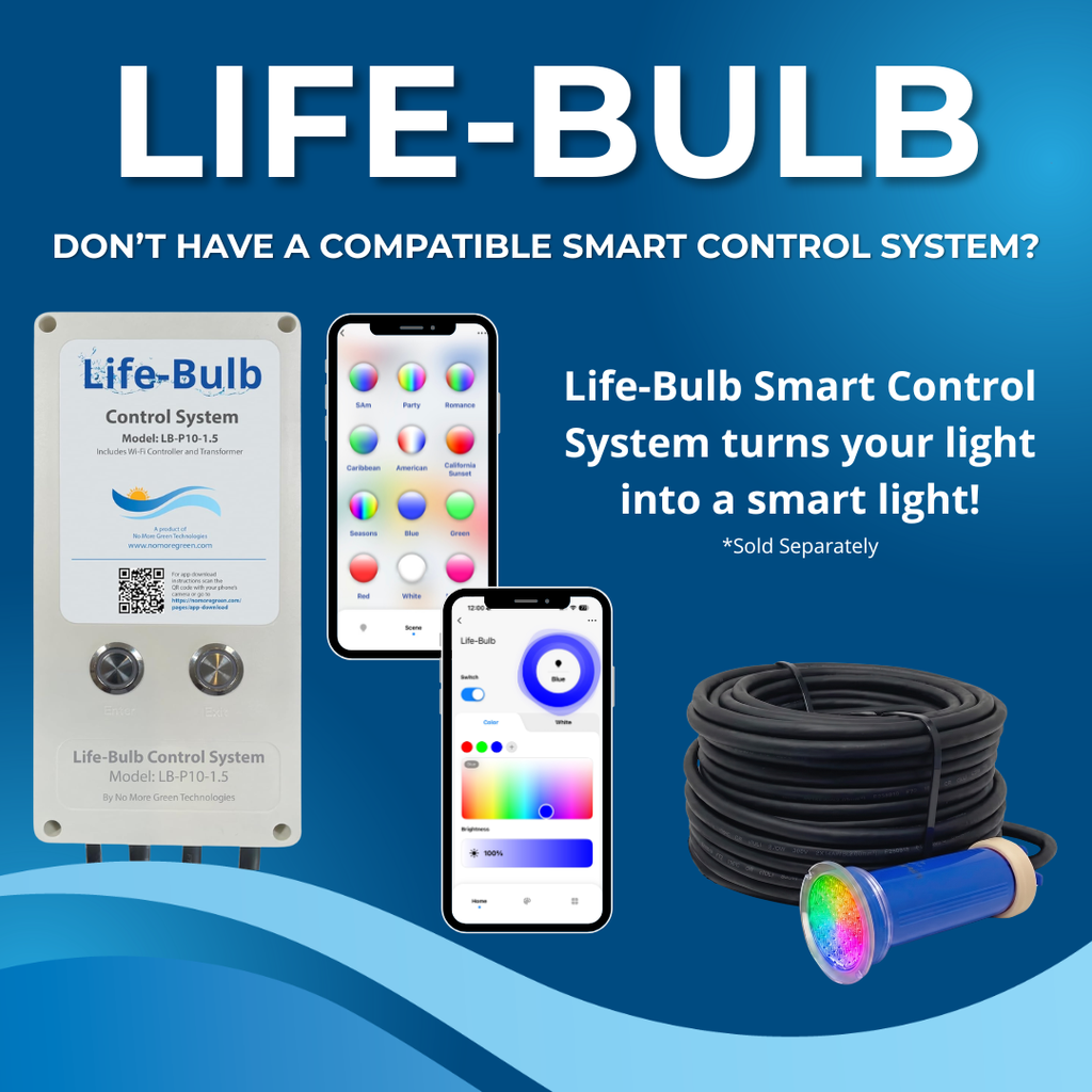Life-Bulb Color LED Inground 1.5" Nicheless Pool Light (100ft Cord) | Replaces Pentair GloBrite | Lifetime Replacement Program