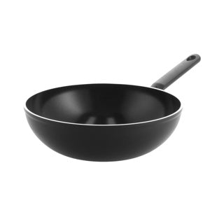 Bk easy induction wok pan 36cm - 7.5l - pfas-free non-stick coating - induction wok pan - ceramic wok pan - oven safe up to 160°c - cold handles - without lid - black