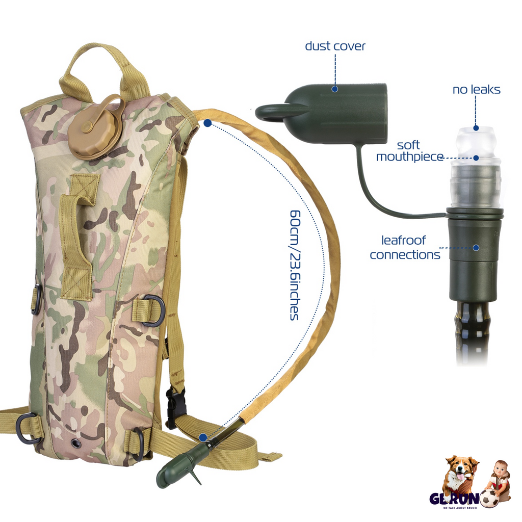 iMounTEK Tactical Hydration Pack 3L Water Bladder Adjustable Water Drink Backpack for Hiking Cycling Climbing Running
