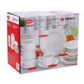 Alpina tableware set 16-piece - breakfast plate set for 4 persons - earthenware tableware - breakfast plates, bowls, mugs and saucers - microwave and dishwasher safe - white