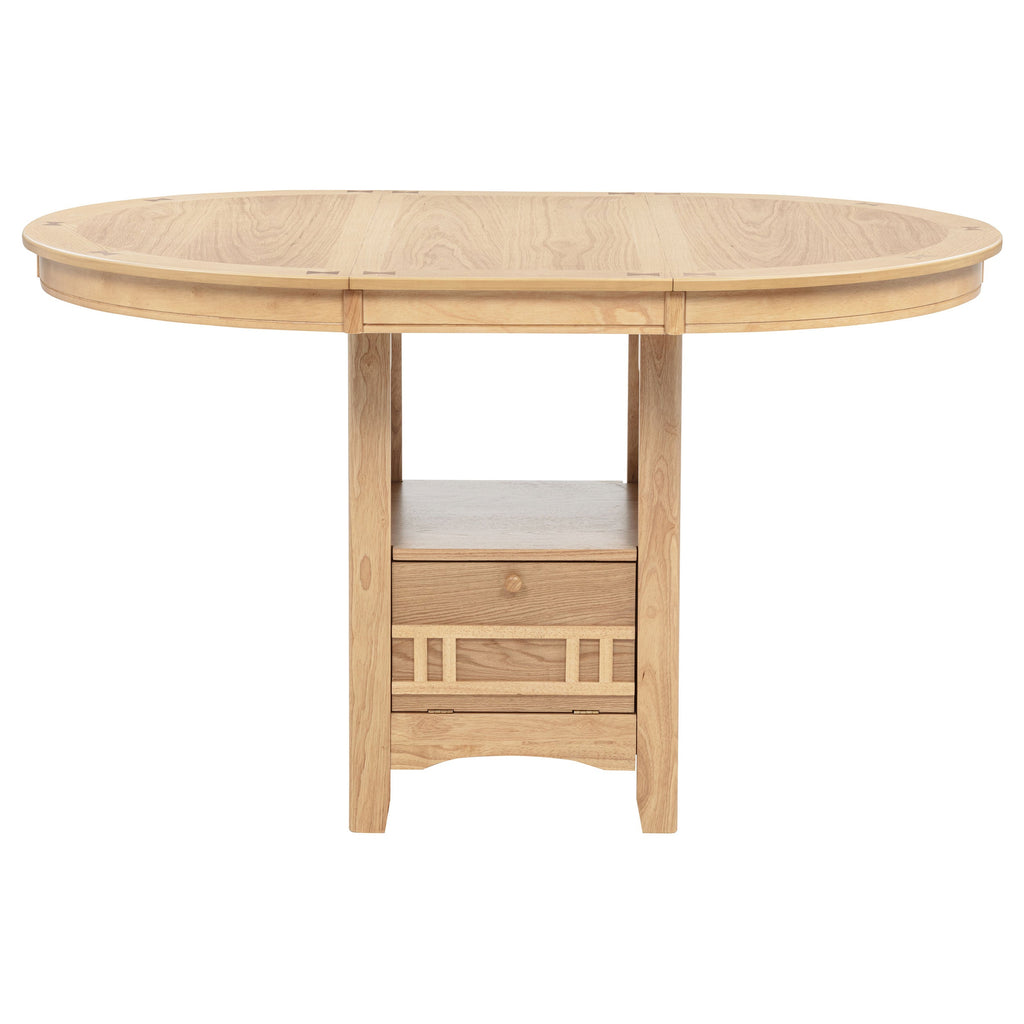 Lavon 5-piece Oval Counter Height Dining Set Light Oak