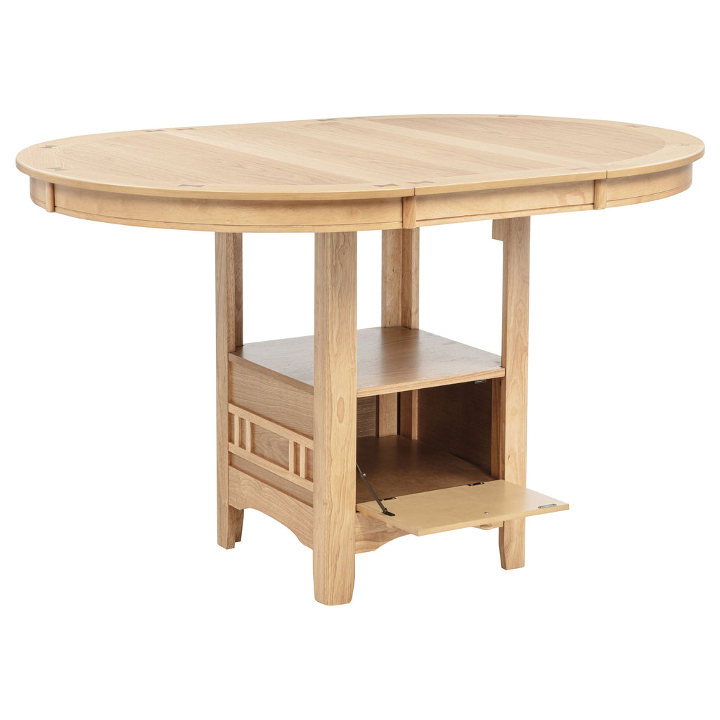 Lavon Oval 60-inch Counter Height Extension Dining Table Light Oak