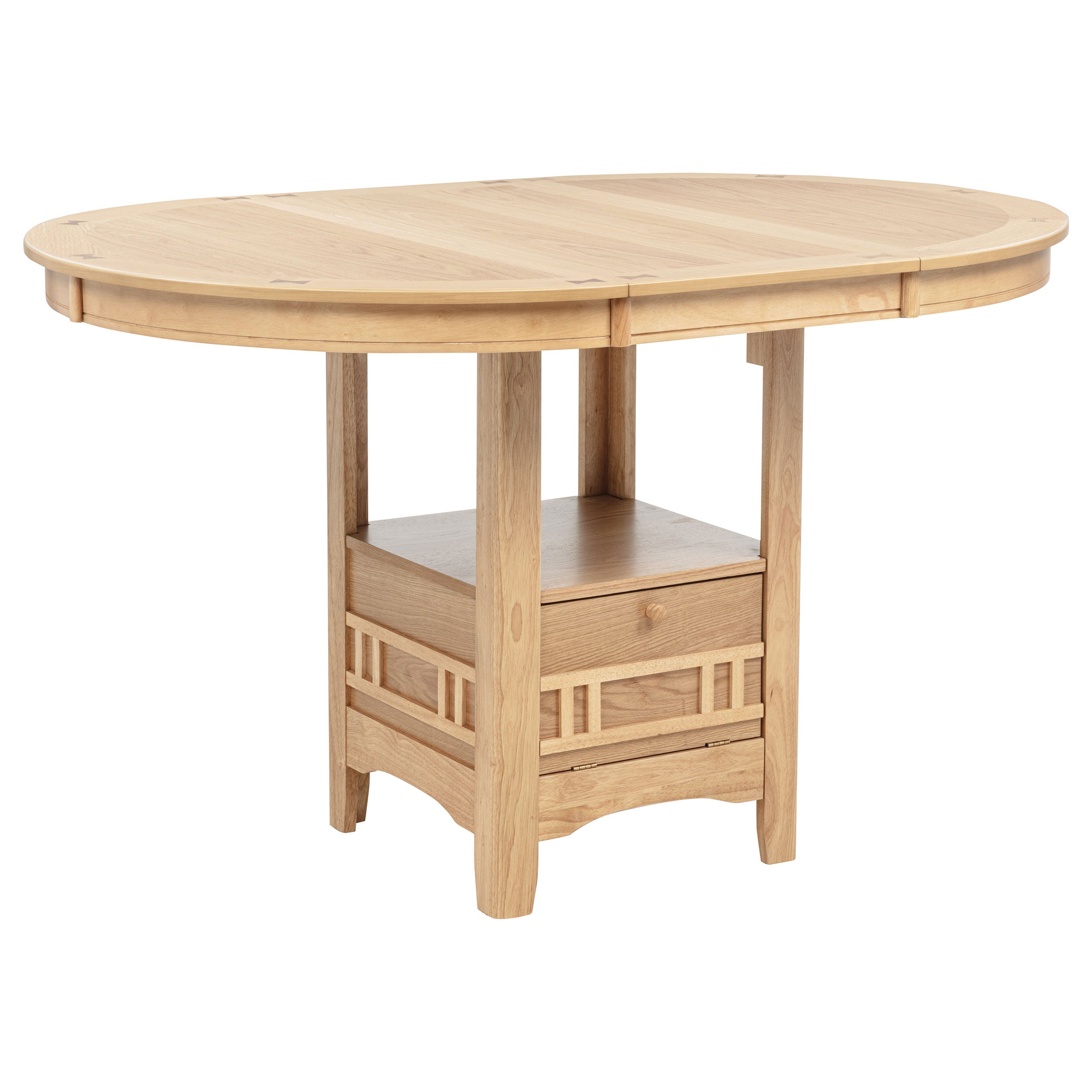 Lavon Oval 60-inch Counter Height Extension Dining Table Light Oak
