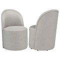 Aubrey Upholstered Barrel Dining Side Chair Beige (Set of 2)