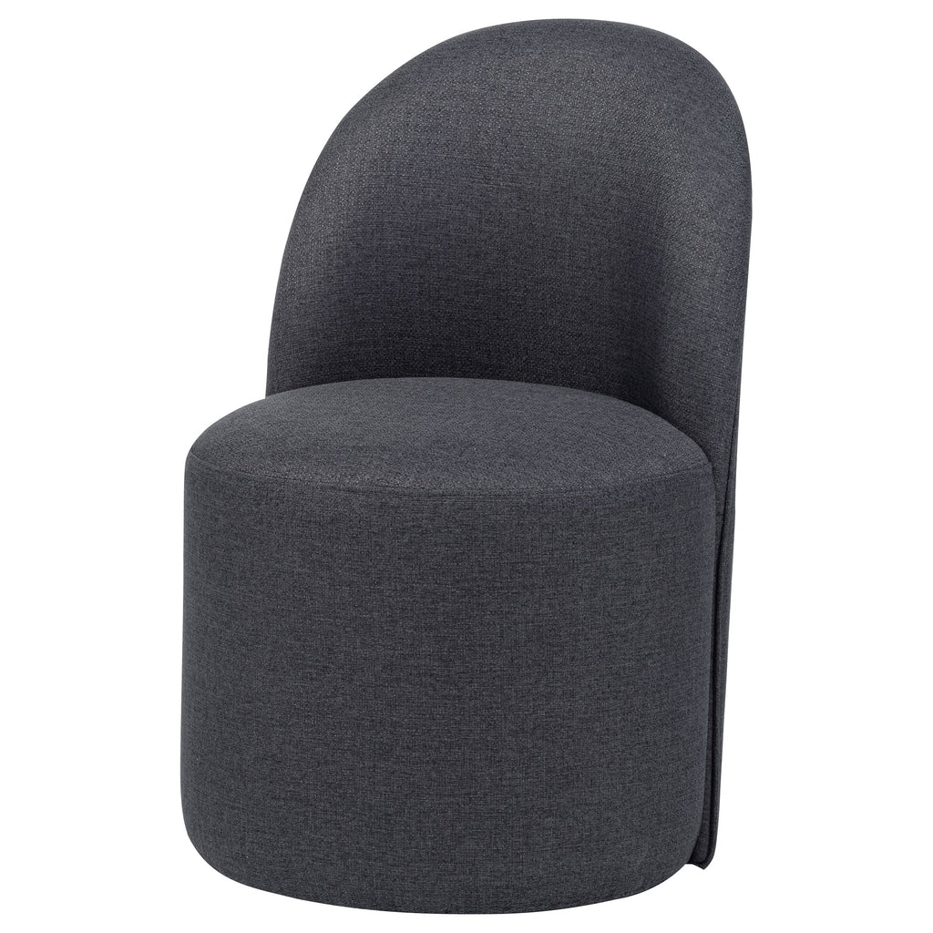 Aubrey Upholstered Barrel Dining Side Chair Charcoal (Set of 2)