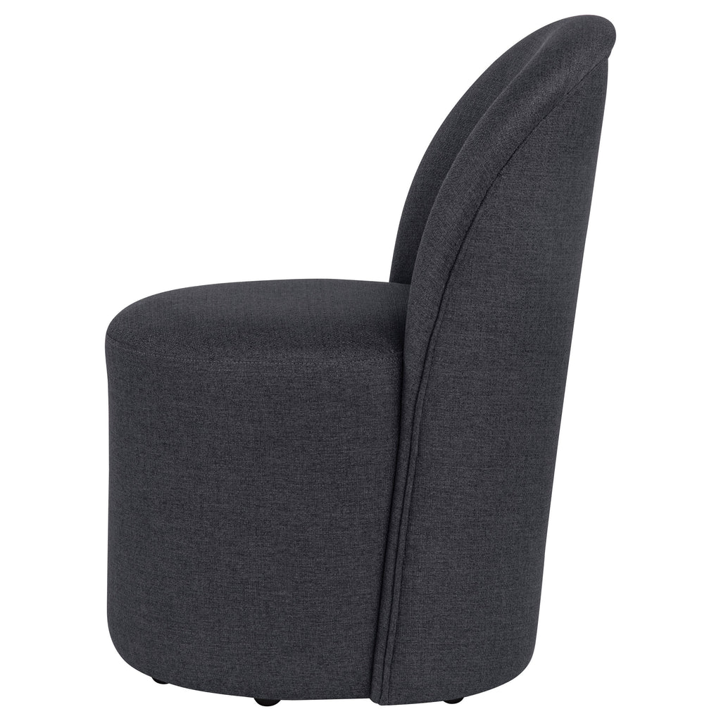 Aubrey Upholstered Barrel Dining Side Chair Charcoal (Set of 2)