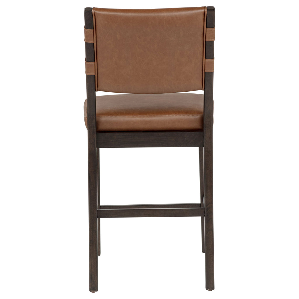 Tegan Faux Leather Upholstered Counter Height Chair Cognac (Set of 2)