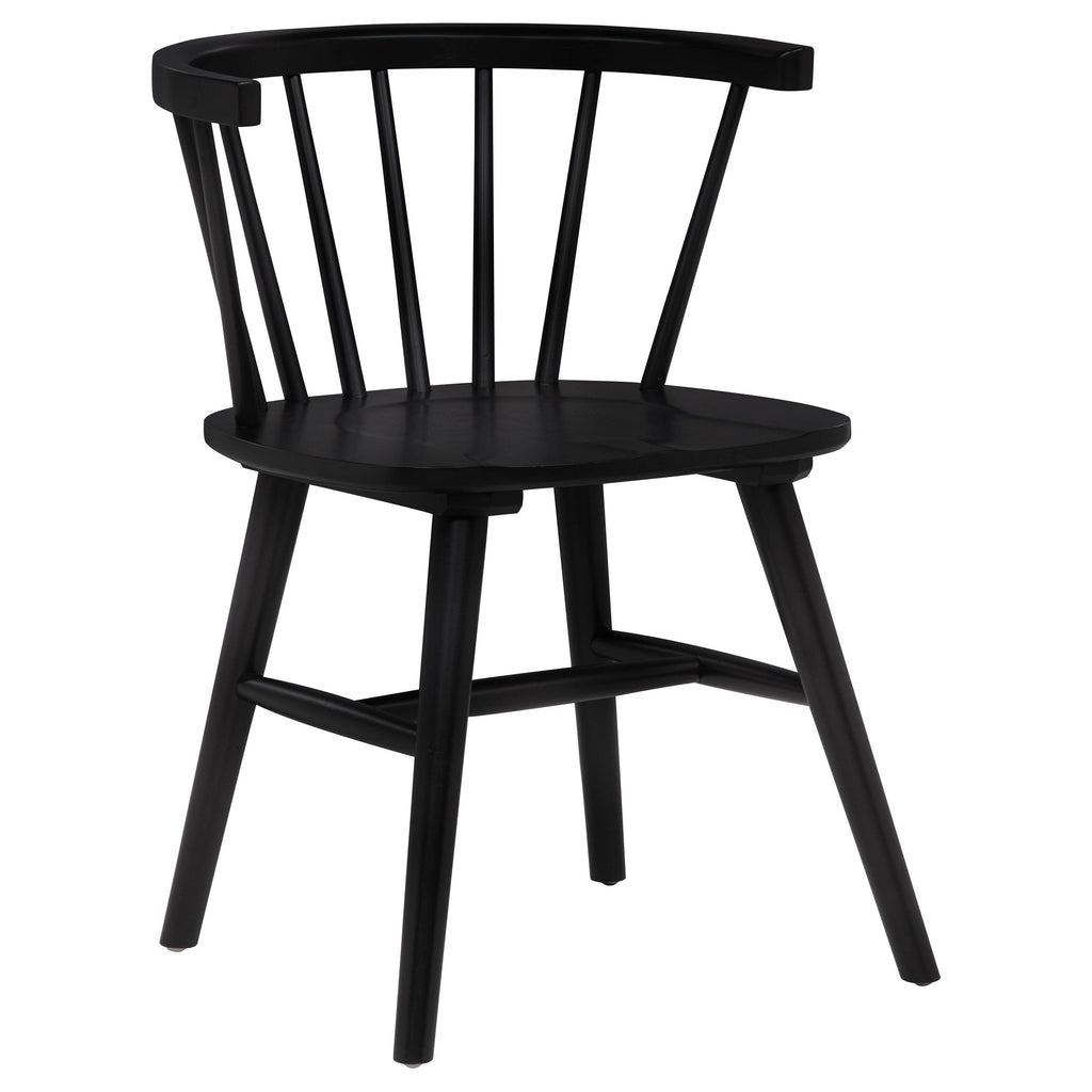 Jeffries Windsor Wood Dining Side Chair Black (Set of 2)