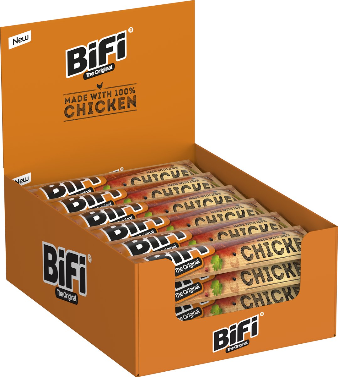 Bifi chicken - chicken salami stick - ideal meat snack - for in between, on the road or in the lunch box - 24x20g