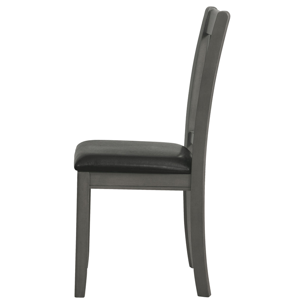 Lavon Wood Dining Side Chair Black and  Medium Grey (Set of 2)