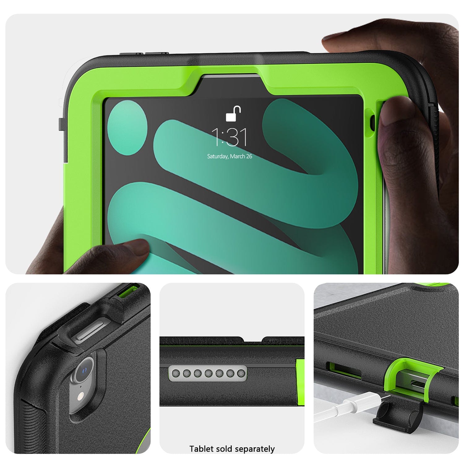 Apple iPad mini (A17 Pro) 2024 Folio Case - Heavy-Duty, Kickstand | Raider Series