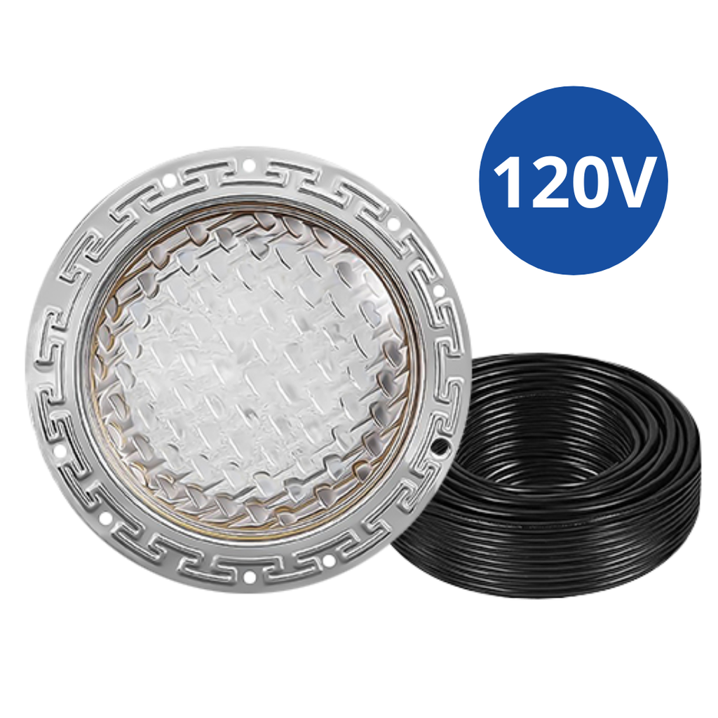 Life-Bulb 10" Color LED Inground Pool Light (100ft Cord) | Replaces Pentair IntelliBrite 5G (120V) | Lifetime Replacement Program