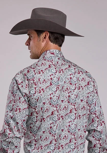 Stetson 2870 Bloodstone Paisley (Red) - Men's Western Shirt