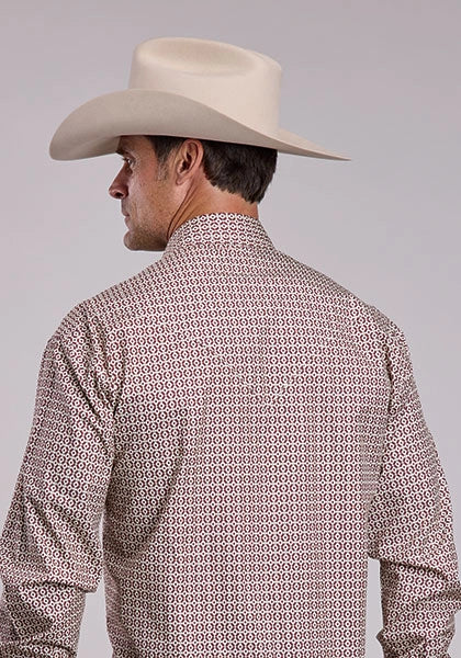 Stetson 2872 Diamond Geo (Red) - Men's Western Shirt