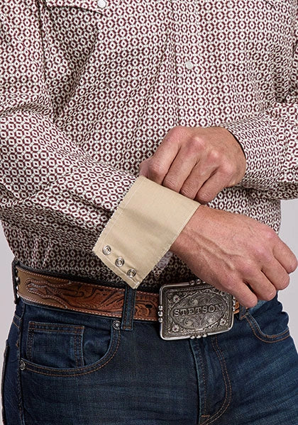 Stetson 2872 Diamond Geo (Red) - Men's Western Shirt