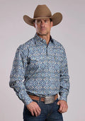 Stetson 2874 Paisley Medallion (Blue) - Men's Western Shirt