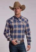 Stetson 3061 Sundown Dobby (Blue) - Men's Western Shirt