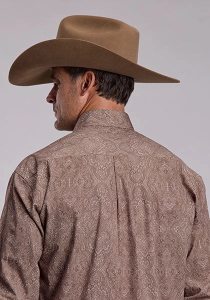 Stetson 3071 Highland Paisley (Brown) - Men's Button Up Shirt