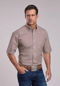 Stetson 2872 Diamond Geo (Red) - Men's Short Sleeve Shirt