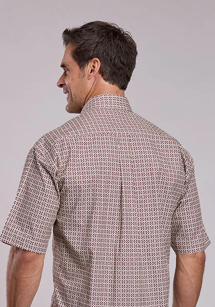 Stetson 2872 Diamond Geo (Red) - Men's Short Sleeve Shirt