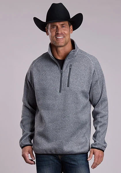 Stetson 3233 Bonded Knit (Navy) - Men's Quarter Zip Sweater