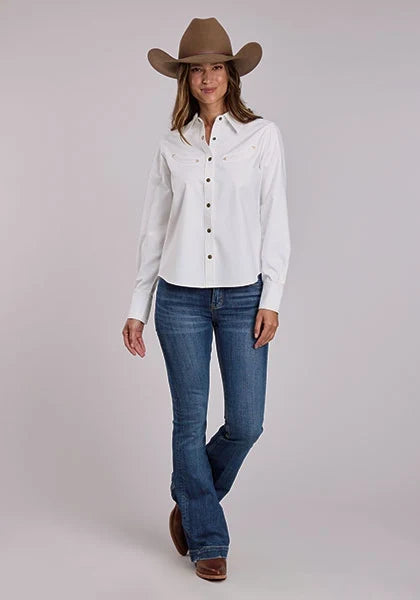 Stetson Loose Denim (White) - Women's Western Shirt