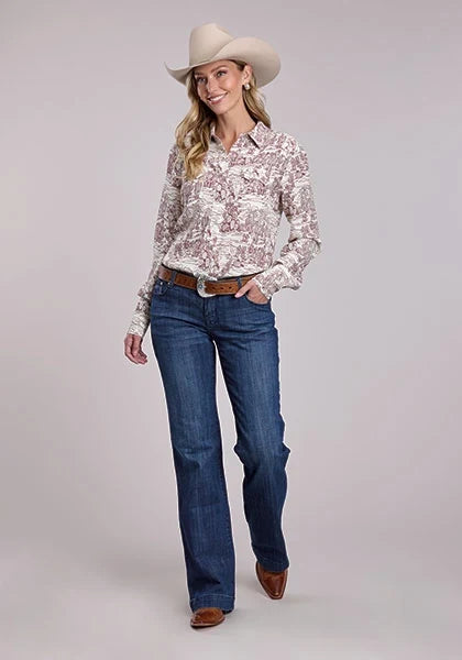 Stetson 2913 Desert Toile (Cream) - Women's Western Shirt