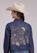 Stetson Cropped Denim (Blue) - Women's Western Shirt