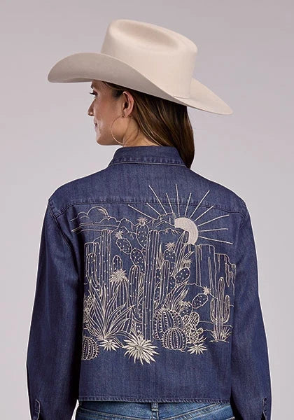 Stetson Cropped Denim (Blue) - Women's Western Shirt