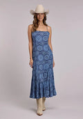 Stetson 3421 Ruffled Medallions (Blue) - Women's Slip Dress