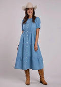 Stetson 3 Tiered Denim (Blue) - Women's Dress