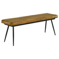 Misty Leather Upholstered Dining Bench Antique Camel