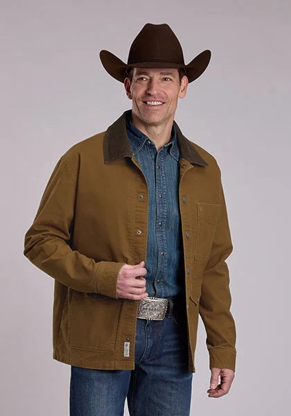Stetson Corduroy Collar (Brown) - Men's Canvas Jacket