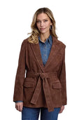 Stetson Oversized Blazer (Brown) - Women's Suede Leather Jacket
