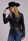 Stetson Western Shirt (Black) - Women's Leather Jacket