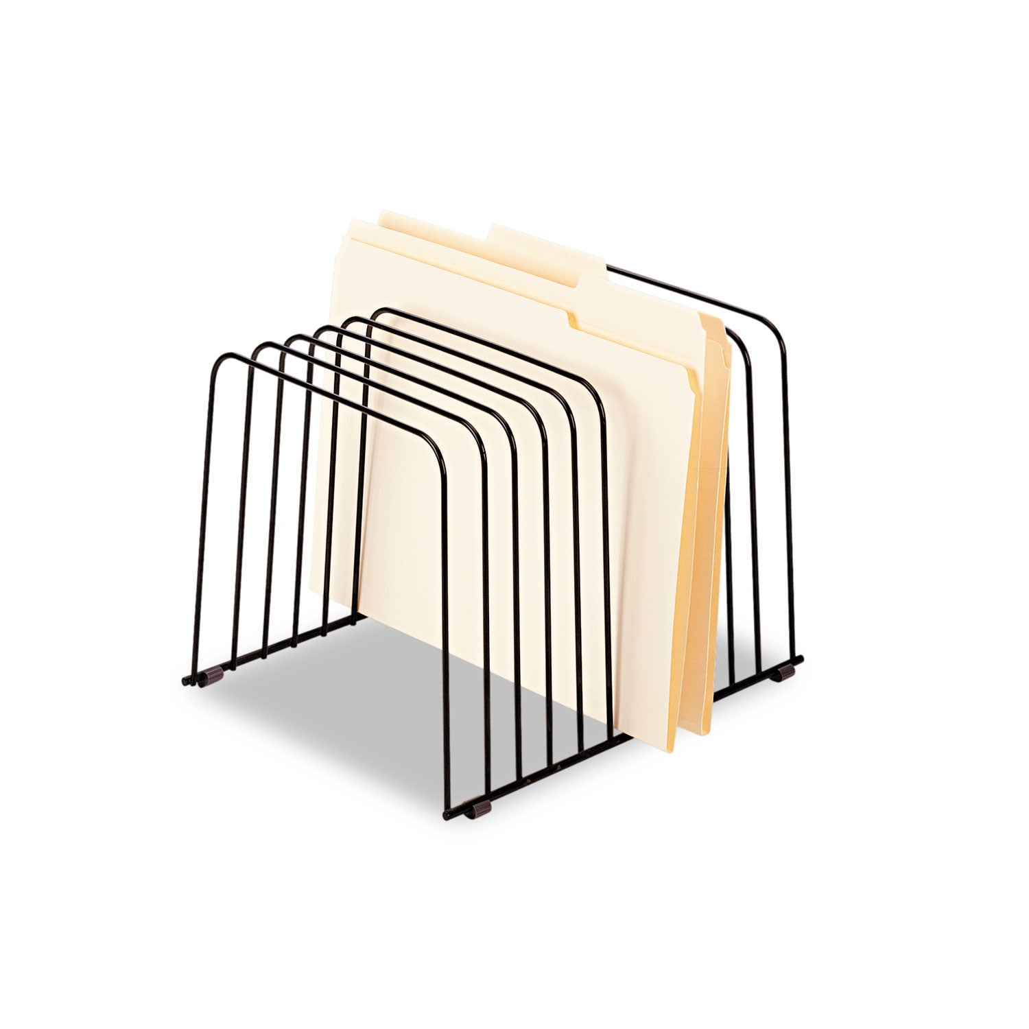 Fellowes Wire Desktop Organizer, 11 Sections, Letter to Legal Size Files, 9" x 11.38" x 8", Black
