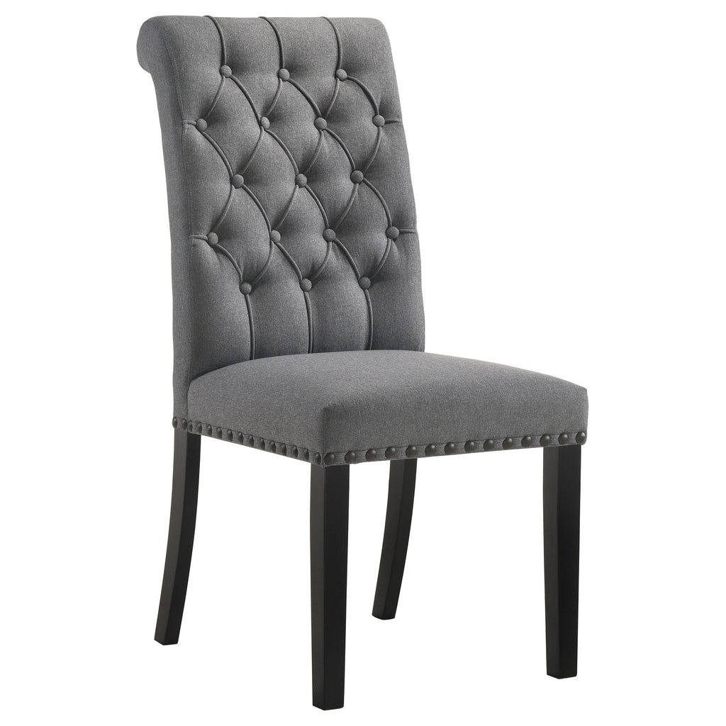 Alana Fabric Upholstered Dining Side Chair Grey (Set of 2)