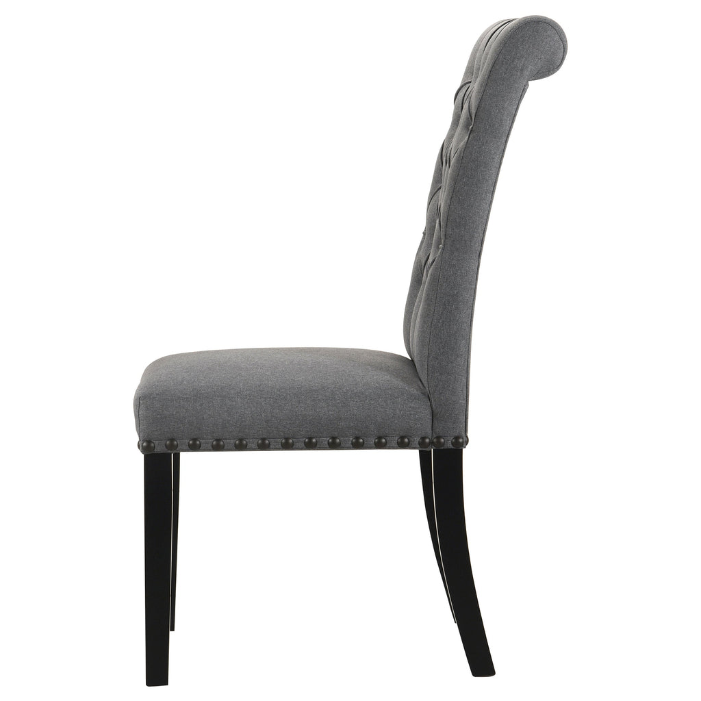 Alana Fabric Upholstered Dining Side Chair Grey (Set of 2)