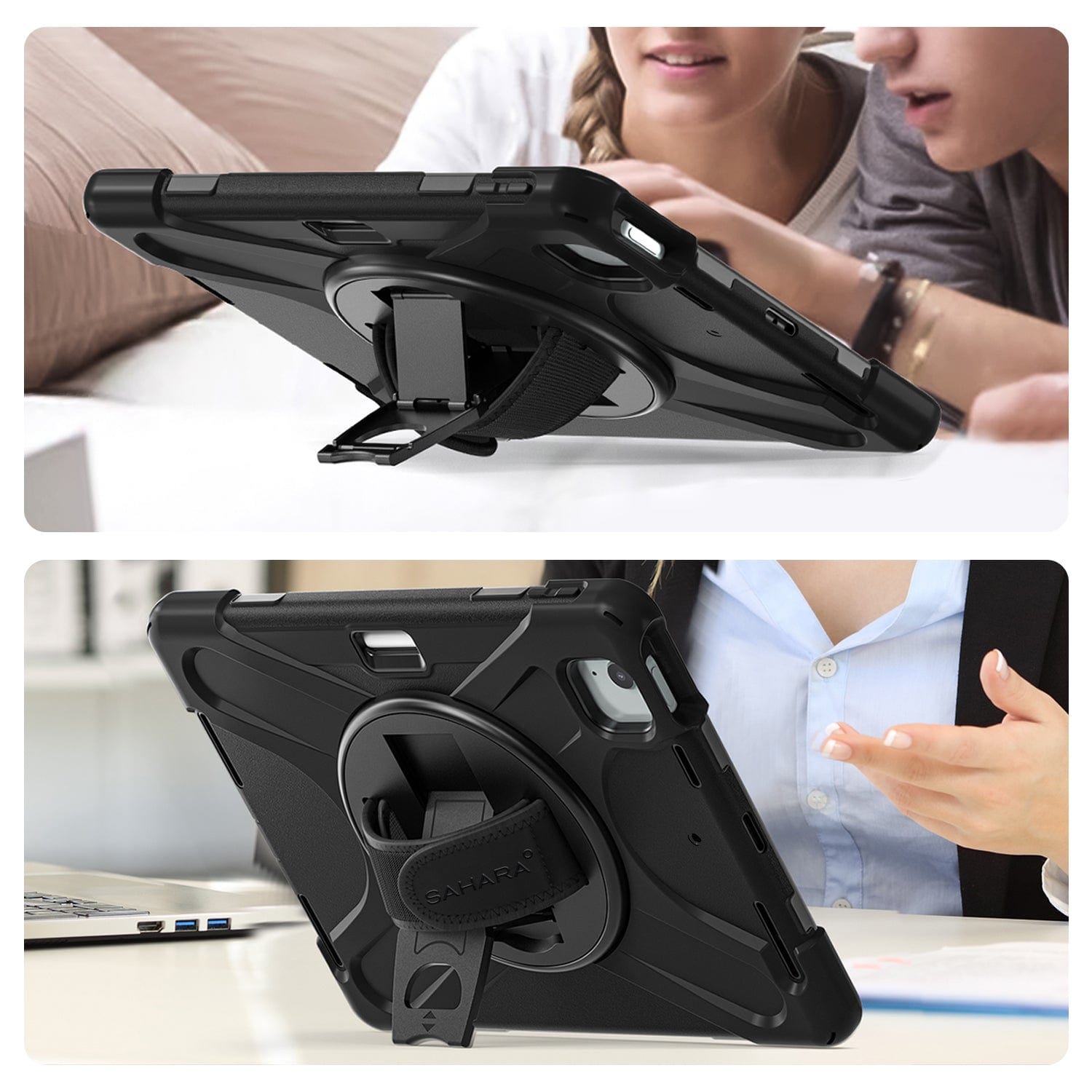 iPad Air 13-inch (M2 / M3 / M4) Case - Heavy-Duty, Hand Strap | Raider X Series