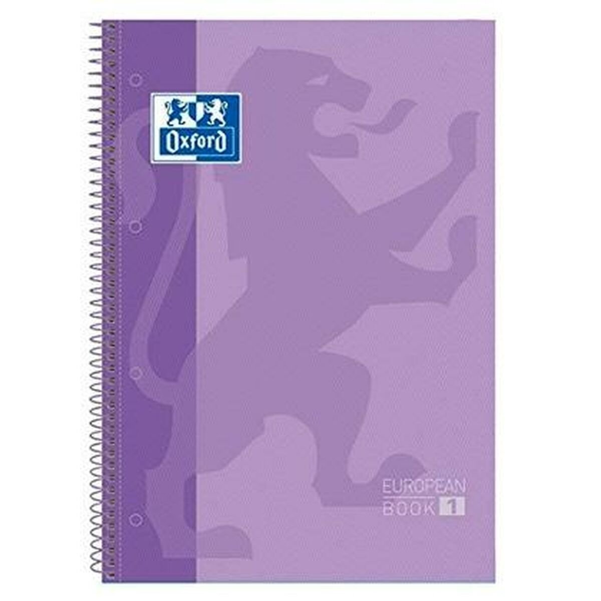 Oxford school europeanbook - notebook - colored edge - a4+ - diamond 5mm - 80 sheets - 4 holes - hardcover - pastel purple
