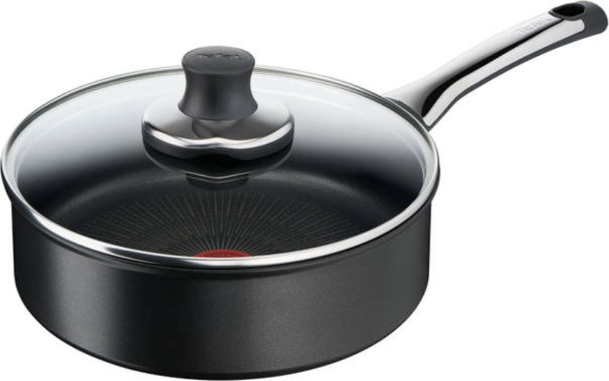 Tefal excellence frying pan with lid - induction - 24cm - non-stick coating - temperature sensor - black