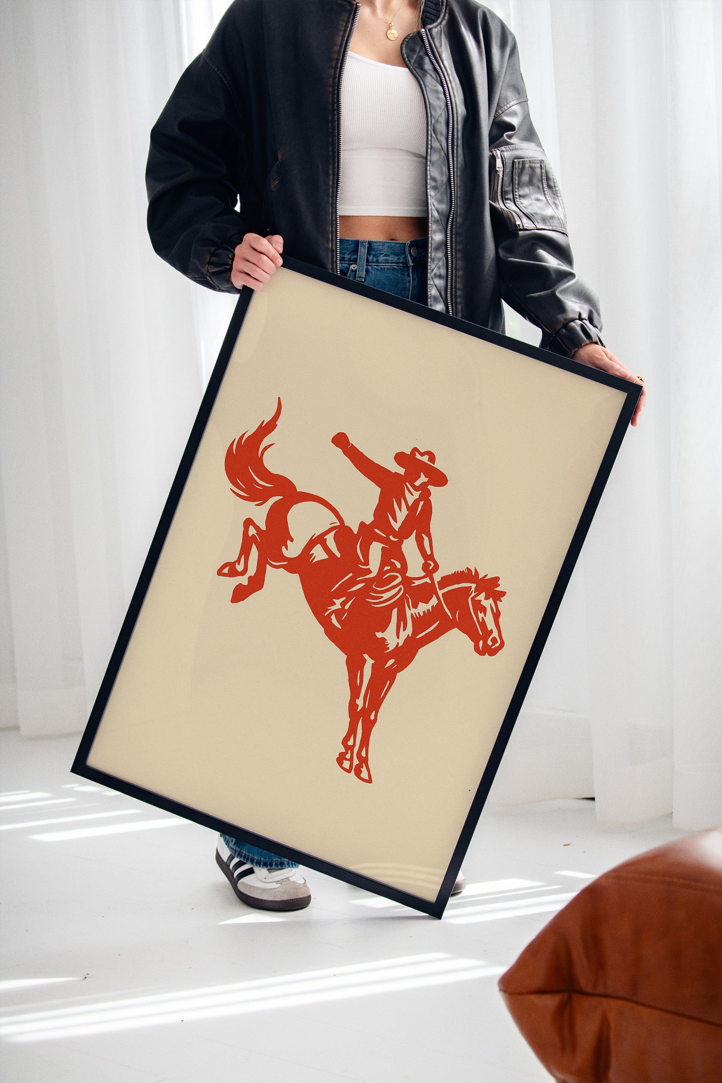 Retro Rodeo Cowboy Print