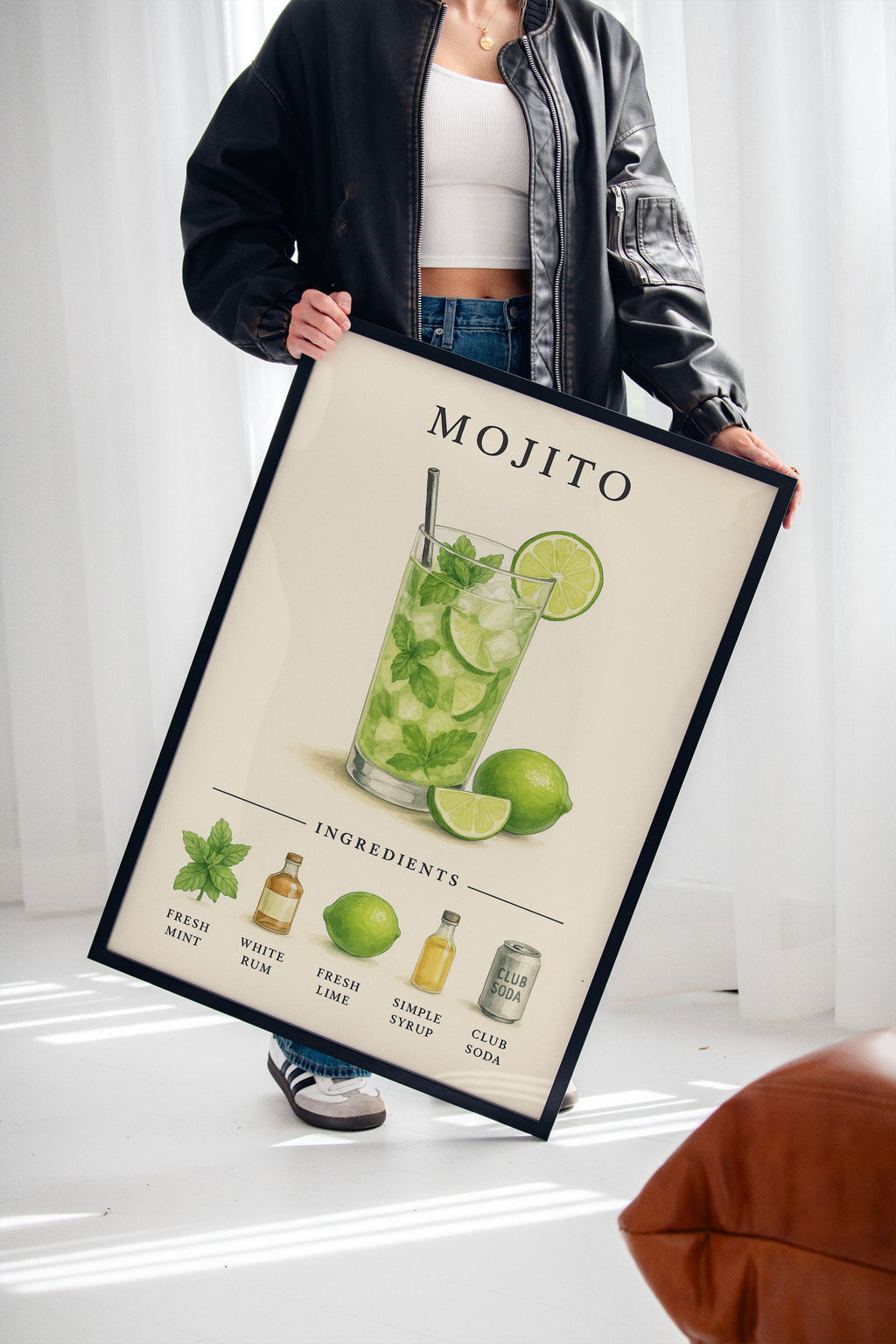 Mojito Cocktail Recipe Art Print