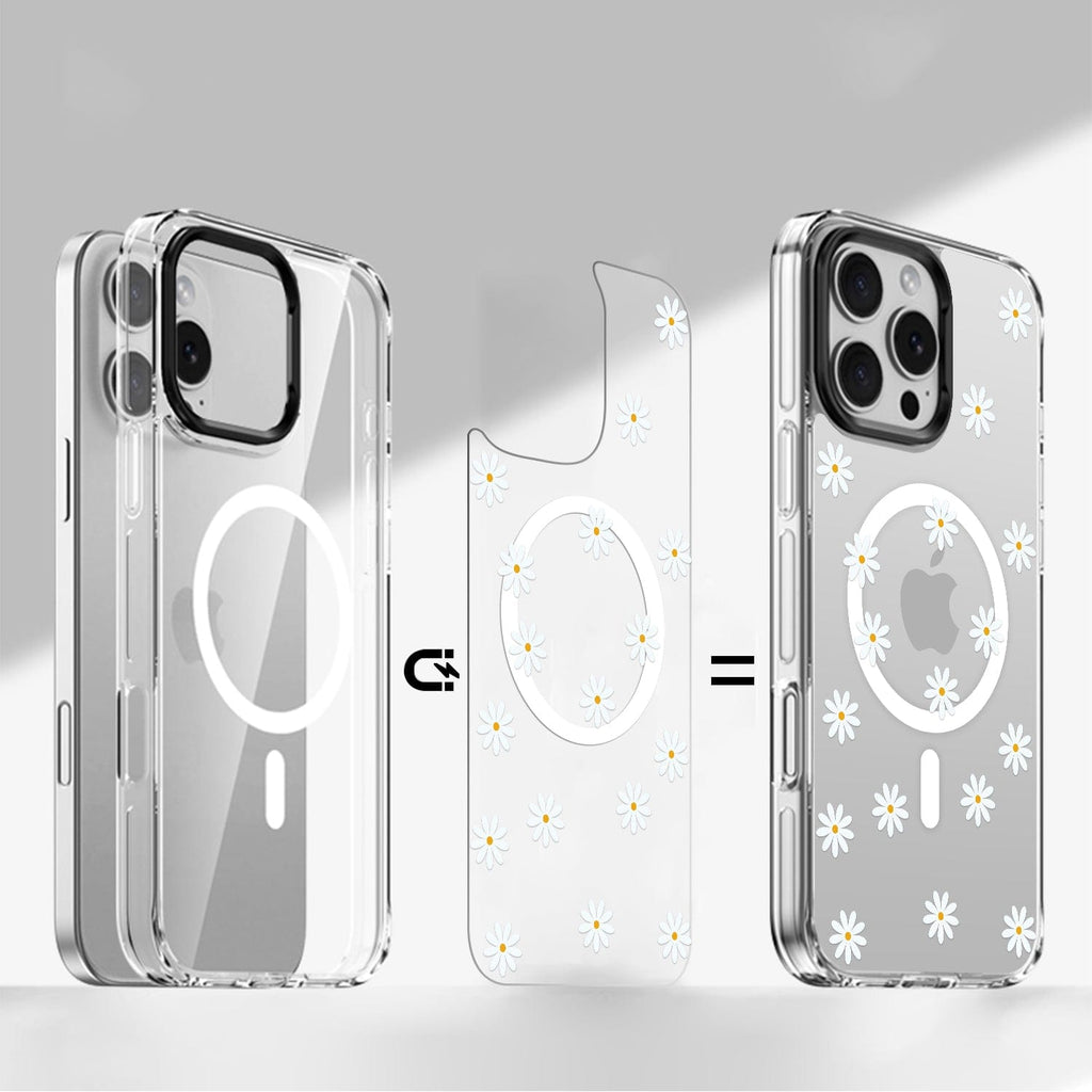 iPhone 16 Pro Case with Swappable Floral & Marble Designs - Wireless Charging | Inspire Series