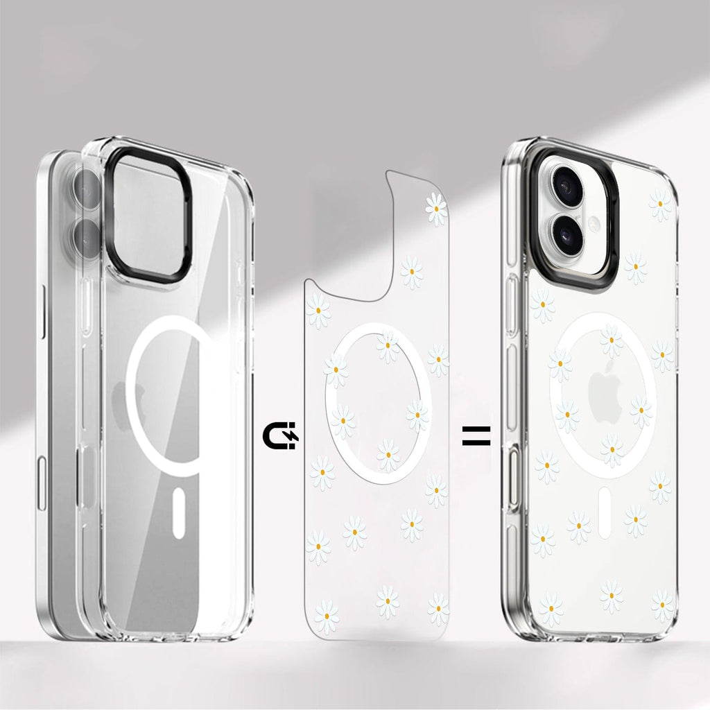 iPhone 16 Plus Floral Design Case with Swappable Back - Wireless Charging | Inspire Series