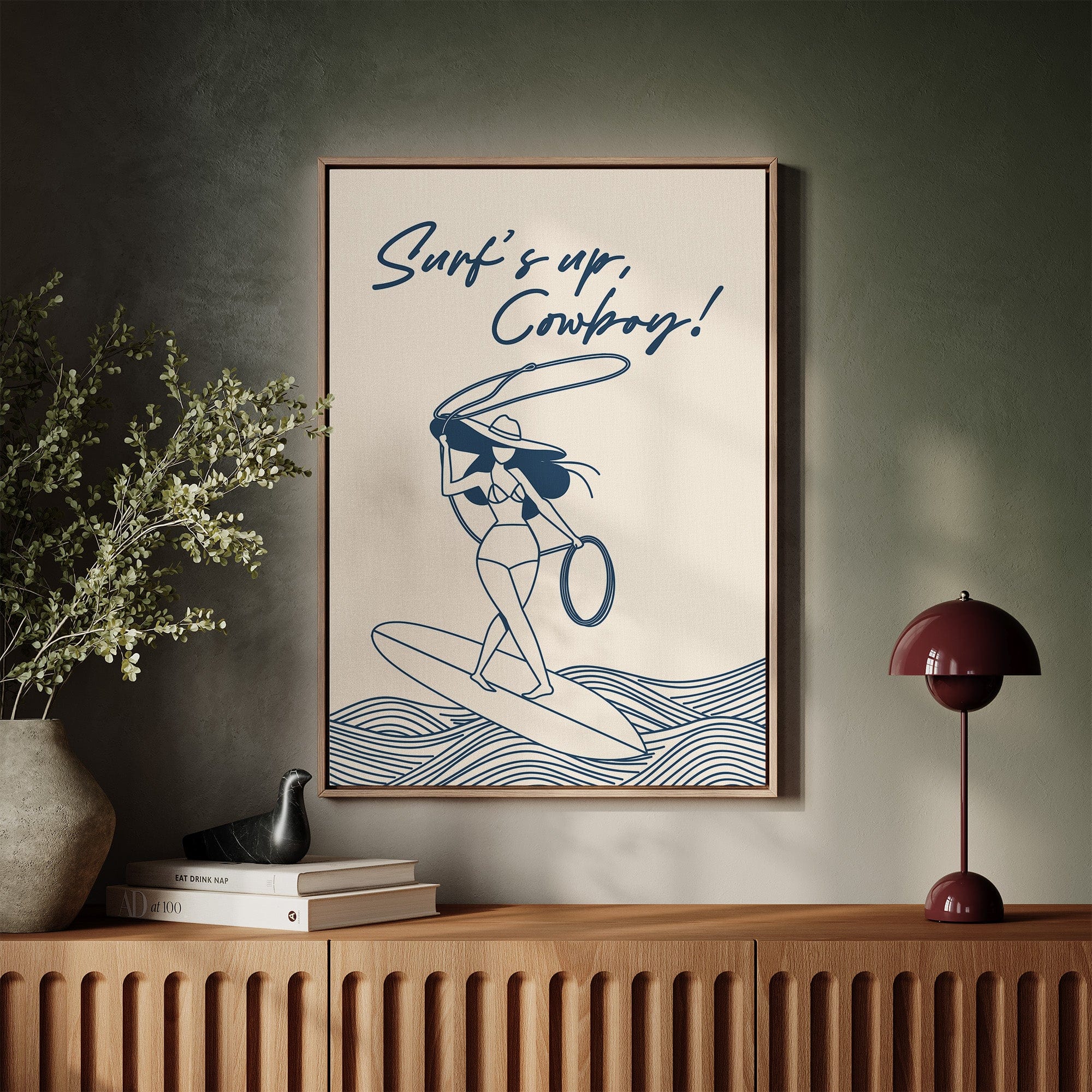 Surf’s Up Cowgirl – Western Coastal Wall Art