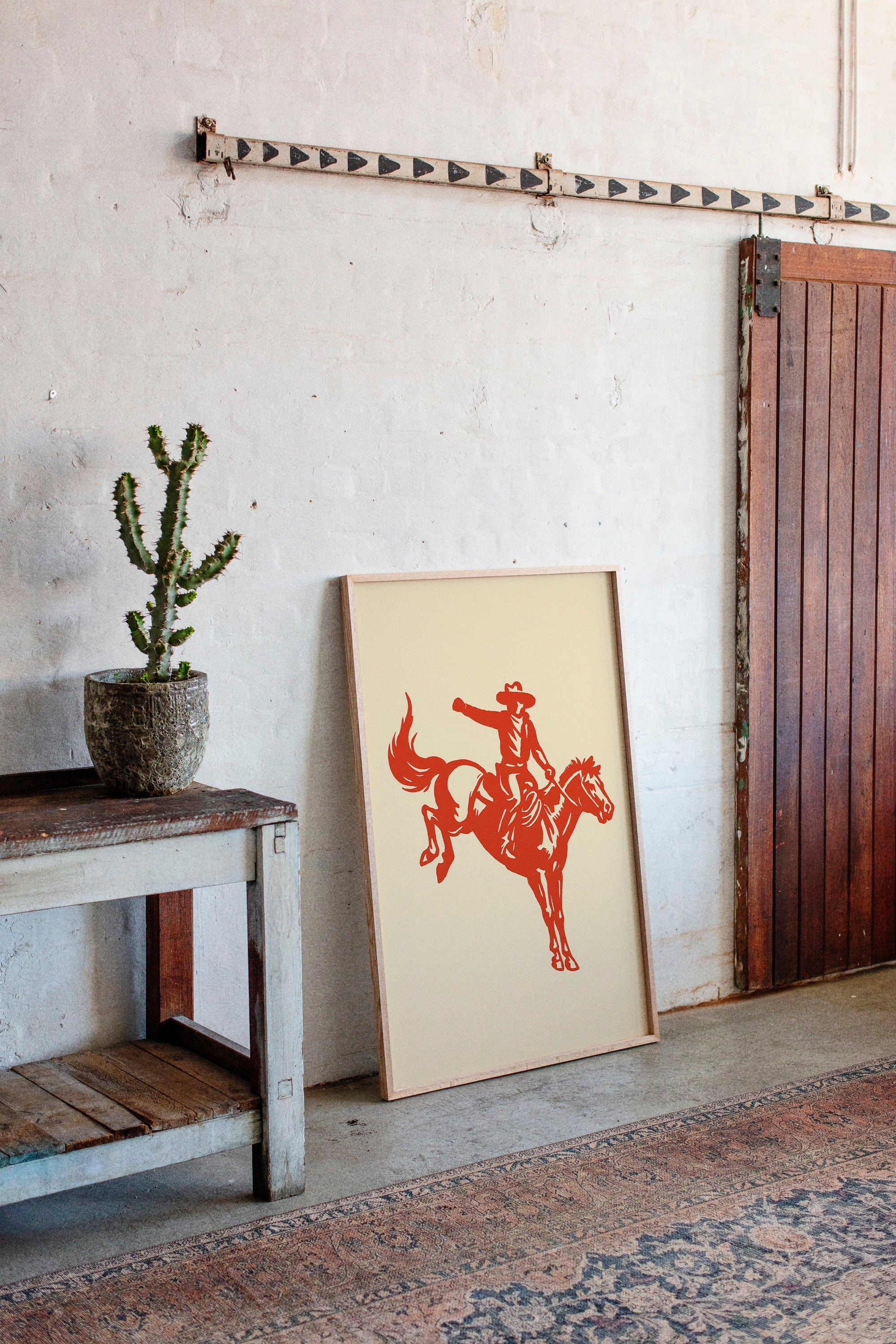 Retro Rodeo Cowboy Print